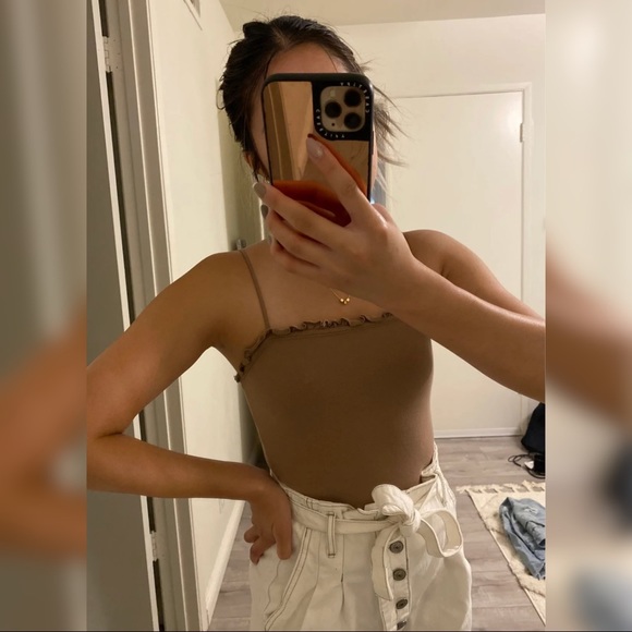 Abercrombie & Fitch Tops - Abercrombie Ruffled Trim Bodysuit